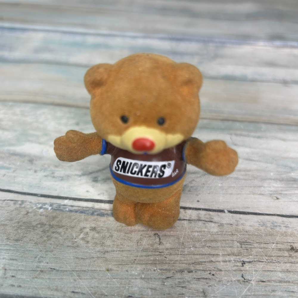 Snickers Bear Figure Vintage 1987 Mars Candy Flocked